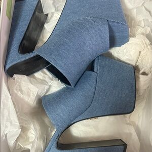 Brandon Blackwood Denim Blue Platform Mules